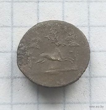 Старинная пуговица охотника с рубля