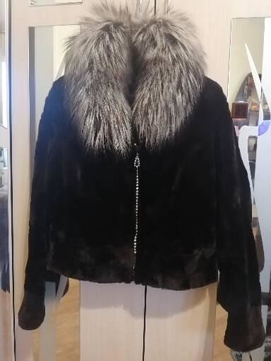 ШУБКА ДЛЯ АВТОЛЕДИ  НОРКА с ЧЕРНОБУРКОЙ от SWAROVSKI ИТАЛИЯ