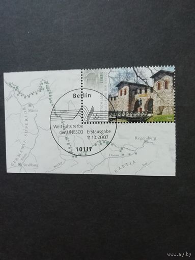 Германия. 2007  Марка из блока Mi.72 "ЮНЕСКО (UNESCO) Мировое наследие: претория порта Заальбурге" (специальное гашение с клеем) Mi.2623 каталог 1.00 евро
