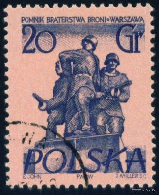Памятники Варшавы Польша 1955 год 1 марка