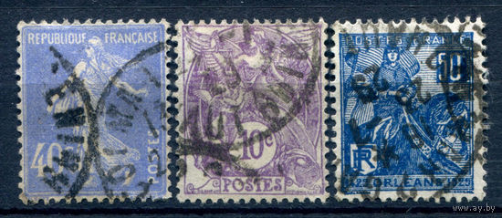 Франция (Республика) - 1928-29г. - полные серии - 3 марки - гашёные [Mi 235, 237, 238]. #1-Fr-7-A-1