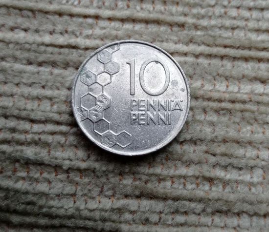 Werty71 Финляндия 10 пенни 1990 Соты Пчела