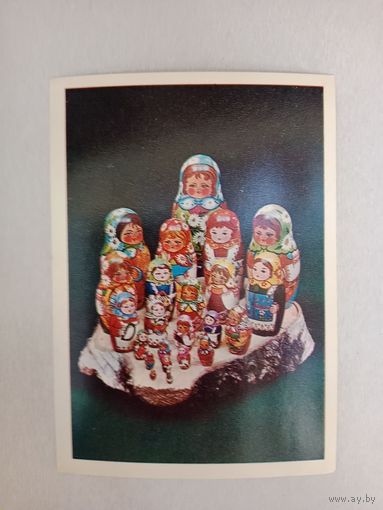 Открытка Матрёшки 1980 чистая