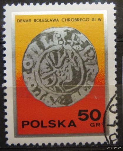 Марка Польша 1977. Нумизматика. 1 марка из серии.