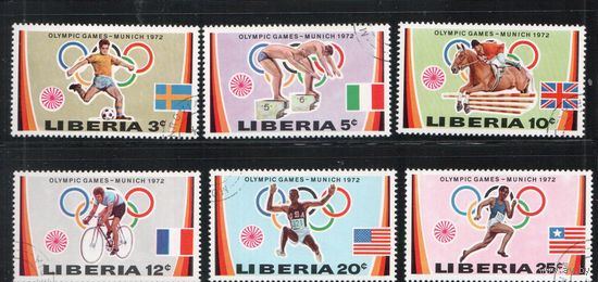Либерия-1972(Мих.826-831) , гаш. , Спорт, ОИ-1972,(полная серия)