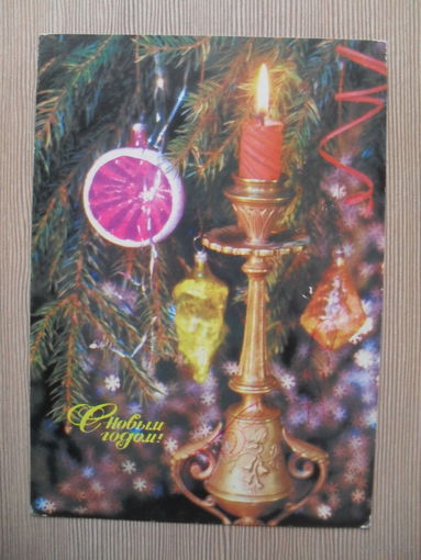 ПОДПИСАННАЯ ОТКРЫТКА. СССР. С НОВЫМ ГОДОМ. фото. И. ДЕРГИЛЕВА. 1989 год.