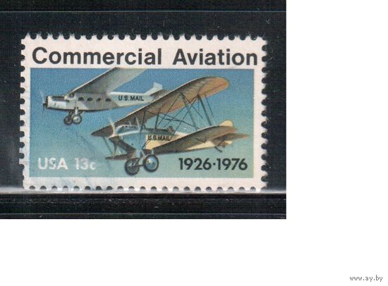 США-1976, (Мих.1254) , гаш. , Авиация, Самолеты (одиночка)