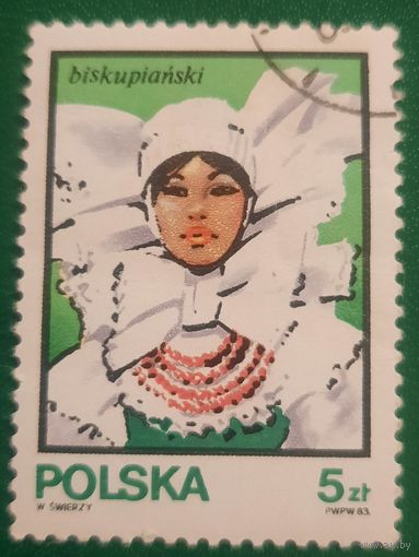 Польша 1983. Традиционные Польские костюмы. Biskupianski. Марка из серии