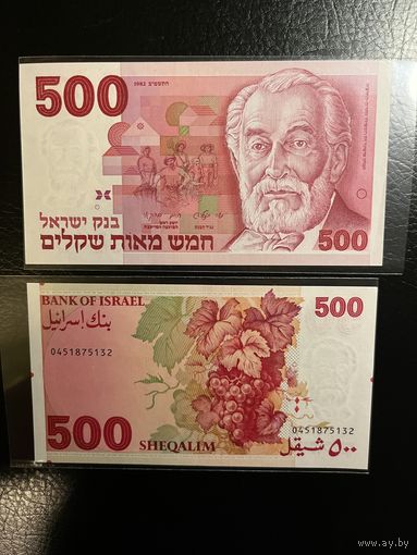 Израиль 500 шекелей 1982 г. KM 48 UNC