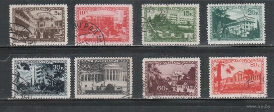 СССР-1939, (Заг.613-620)  гаш. ,  Курорты СССР(5)