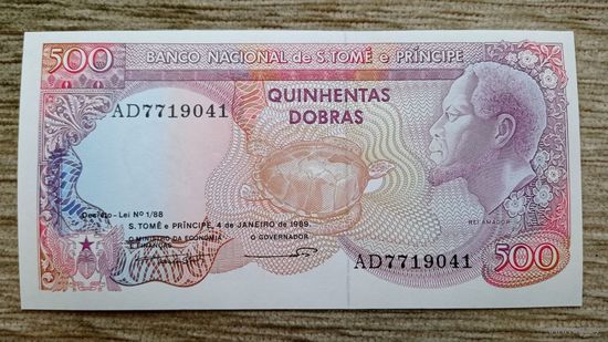Werty71 Сан-Томе и Принсипи 500 добра 1989 UNC банкнота