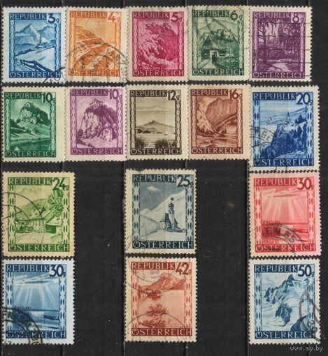 Австрия Респ 1945 Виды Стандарт #738-41,743,745-7,749-54,758,760