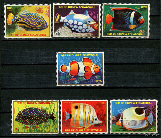Экваториальная Гвинея - 1975 - Рыбки - [Mi. 1469-1475] - полная серия - 7 марок. MNH.  (Лот 59JE)-TG2P10