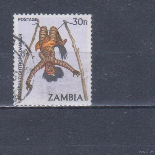 [2004] Замбия 1981. Культура и быт.Танцы.Костюмы. Гашеная марка.