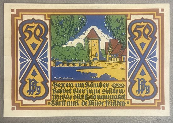 Нотгельд 50 пфеннигов 1922 год. Оснабрюк. Веймарская республика.