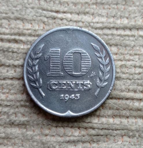 Werty71 Нидерланды 10 центов 1943 Тюльпаны