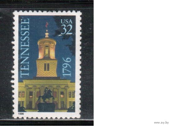 США-1996 (Мих.2728) , * (без клея), Штат Теннесси(одиночка),