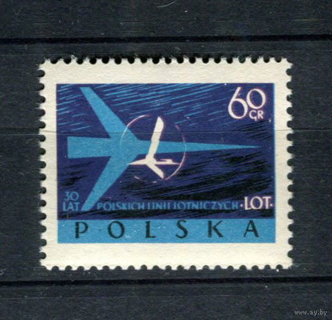 Польша - 1959 - 30-летие польских авиалиний - [Mi. 1115] - полная серия - 1 марка. MNH.