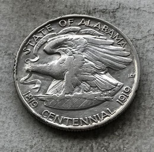 США 1/2 доллара 1921 - 100 лет штату Алабама - редкая, тираж 59.038!