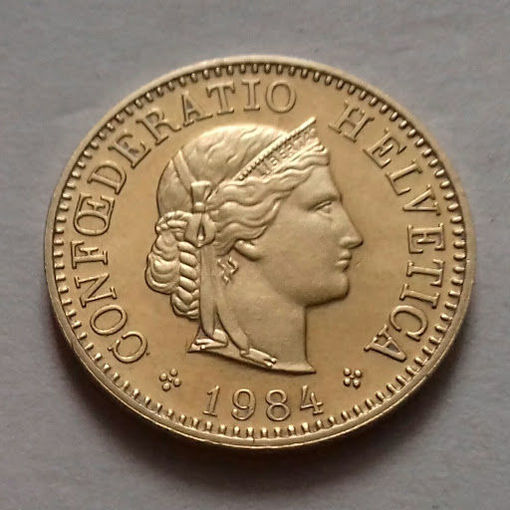 5 раппен, Швейцария 1984 г.