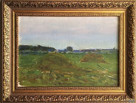 Азгур Г.Г"Стожки",1953 г. 24,5х34,5 см.Х/М на картоне.