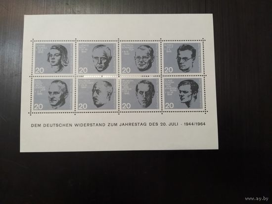 ФРГ. 1964 г. МАЛЫЙ ЛИСТ.
