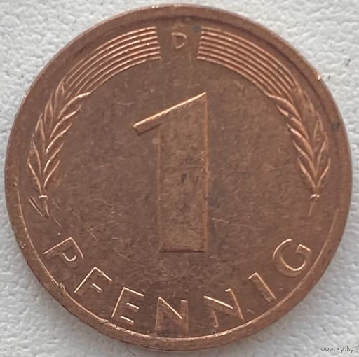 Германия 1 пфенниг 1990 г. D