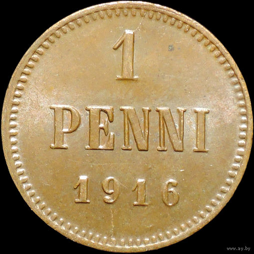 1 пенни 1916, UNC, Штемпельный блеск! С 1 Рубля!