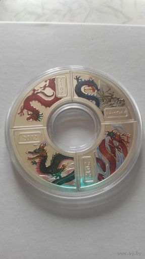 1 доллар. Острова Кука. Год дракона. Серебро.