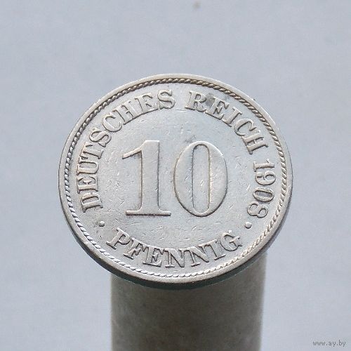 Германия 10 пфеннигов 1908 A