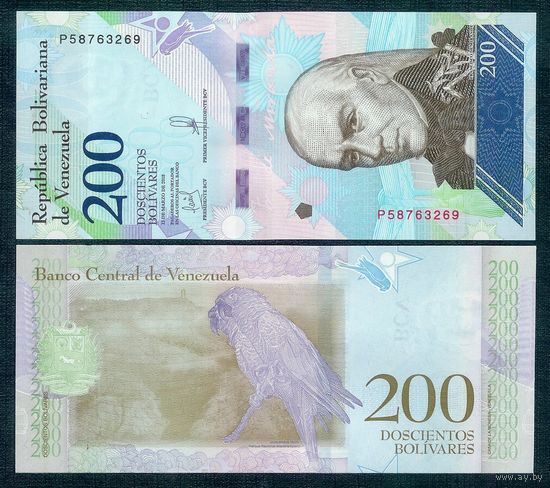 Венесуэла 200 боливар 2018 год, UNC
