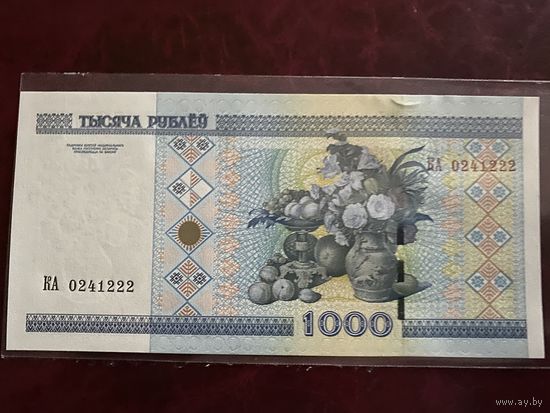 Беларусь 2000г. 1000 Рублей Серия Ка. Красивый номер.Низкий старт.UNC