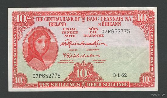 Ирландия 10 шиллингов 1962 года. Тип Р-63. Состояние aUNC