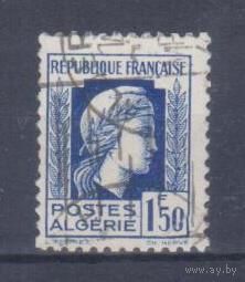 [110] Французские колонии. Алжир 1944. Марианна.1,50фр. Гашеная марка.