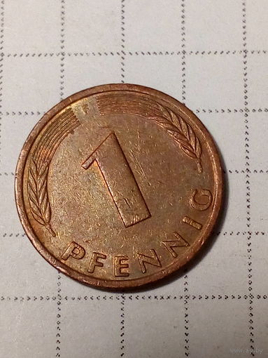 1 пфенниг ФРГ 1977 F год