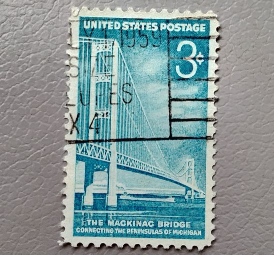 Марка США 1958 год Макинакский мост
