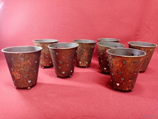 С рубля без мц. светильники для свечей 8 шт, диам 8см, высота 8см.