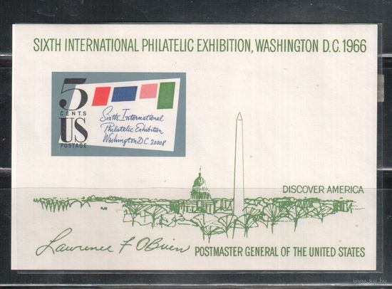 США-1966, (Мих.Бл.11),  **   , Филвыставка