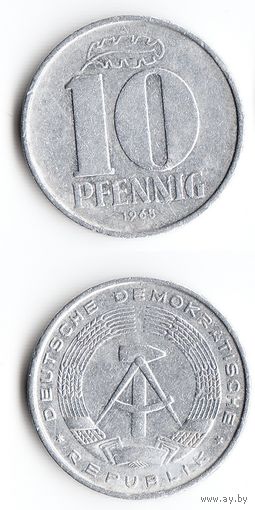 10 пфеннигов ГДР 1965 года
