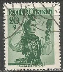 Австрия. Национальные костюмы. Монтафон. 1948г. Mi#897.
