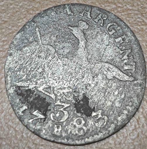 Германия, Силезия 3 крейцера 1783 B