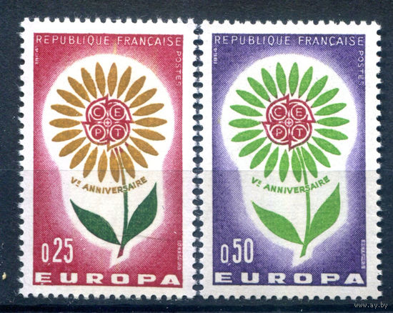 Франция - 1964г. - Europa CEPT - 2 марки - полная серия, MH [Mi 1490-1491]. #2-Fr-57-A-1