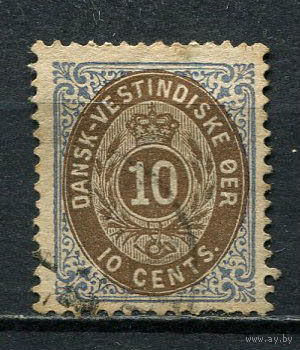 Датская Вест-Индия - 1876/1893 - Цифры 10С - [Mi.11Ia] - 1 марка. Гашеная.  (LOT Df2)
