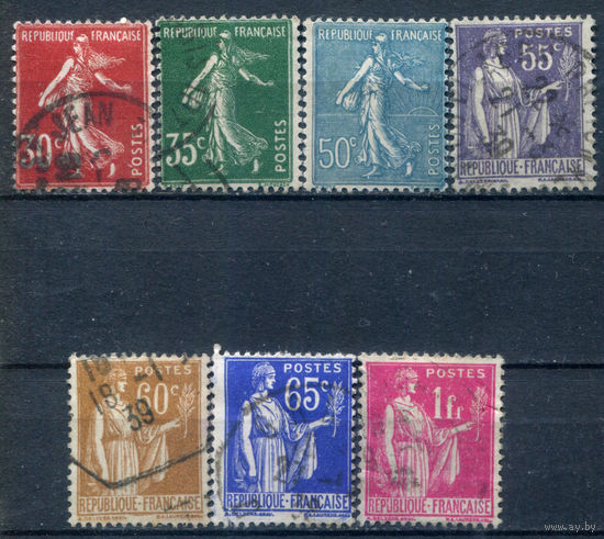 Франция - 1937/38г. - стандартный выпуск - 7 марок - полная серия, гашёные, MH [Mi 363-369]. #2-Fr-61-KB-1