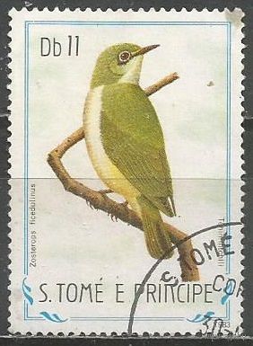 Сан Томе и Принсипи. Птицы. Белоглазка. 1983г. Mi#888.