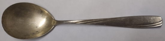 Серебрённая столовая большая ложка эпохи СССР, клеймо ЗиД мнц, ложечка мельхиор, посеребрение завод имени дзержинского киев