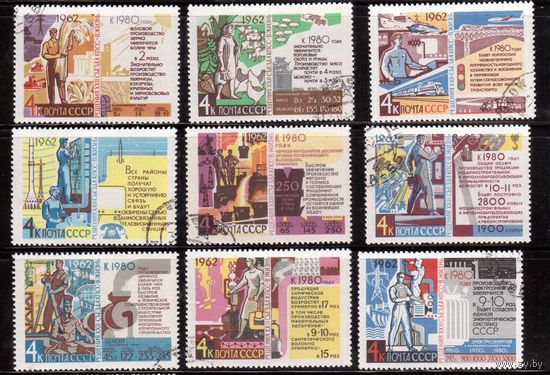 СССР-1962 (Заг.2684-2682)  гаш.,Решения съезда (полная серия)(на фото образец, остальные не хуже)
