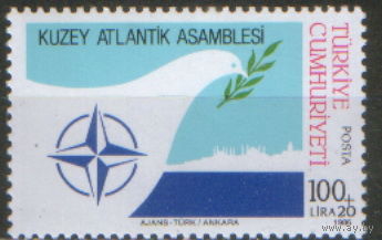 Полная серия из 1 марки 1986г. Турция "Ассамблея НАТО" MNH
