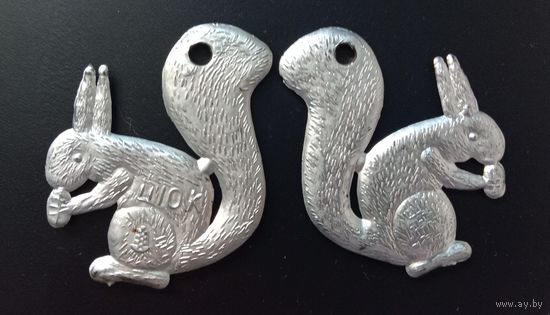 Ёлочная игрушка СССР Белочка пластик a-la картонаж