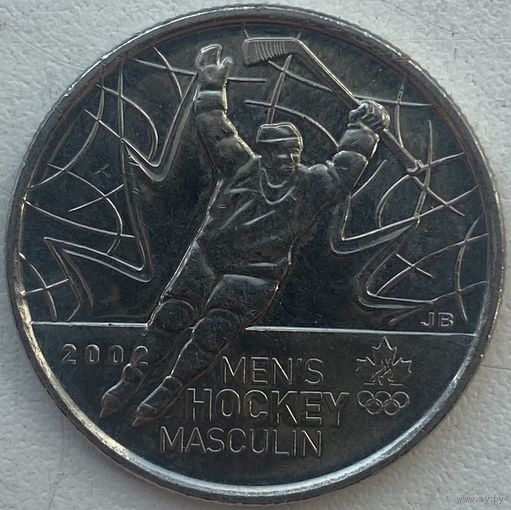 Канада 25 центов 2009 г. Победа мужской сборной по хоккею на олимпиаде Солт-Лейк-Сити 2002